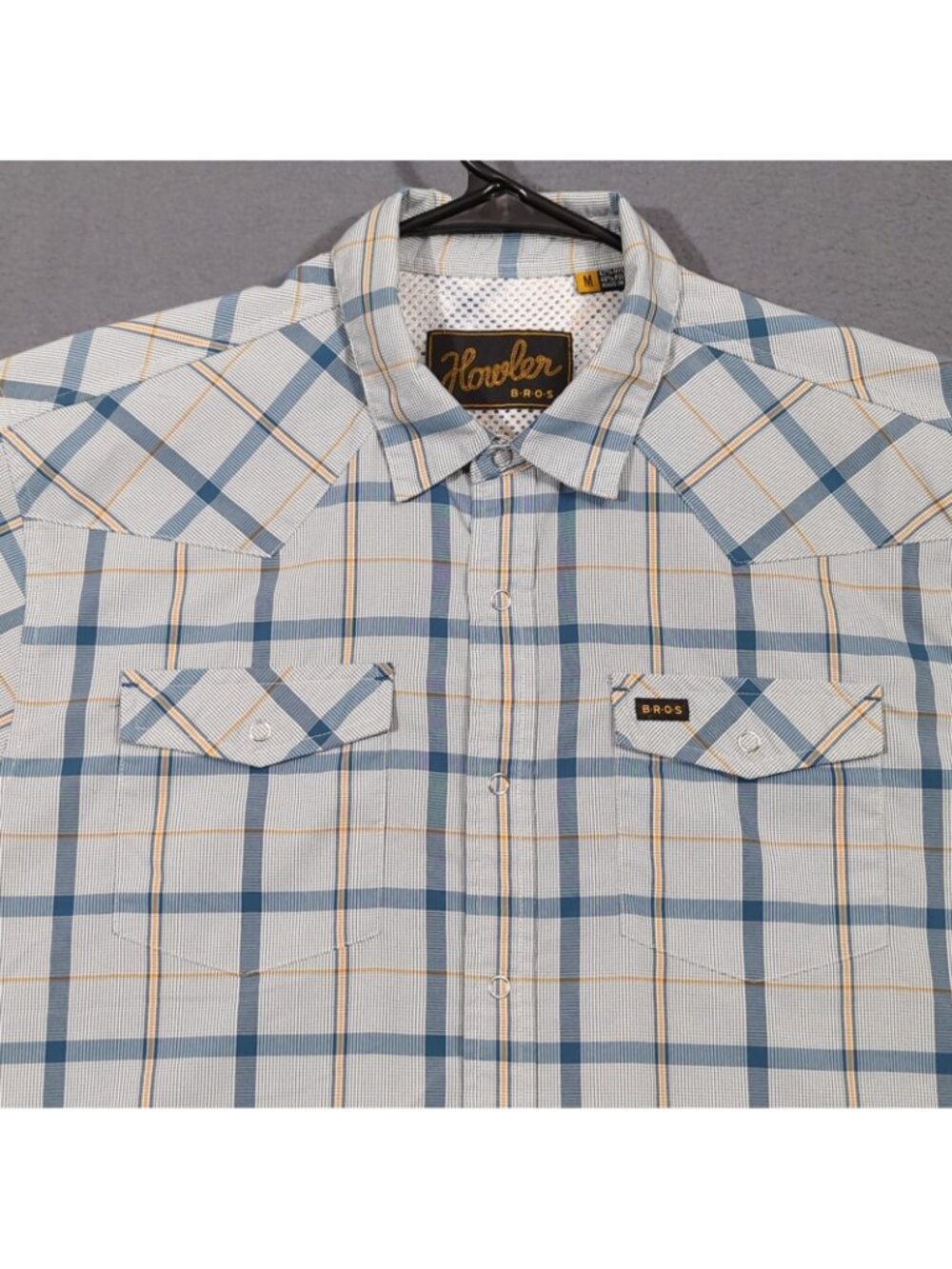 Howler Bros Shirt Mens M Multicolor Plaid H Bar B Snapshirt Western Short Sleeve - Picture 3 of 10